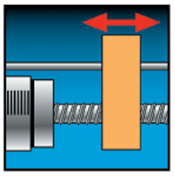 A linear positioning mechanism with a slip clutch produces soft starts and cushioned stops. 