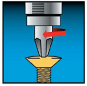 Turning a screw to a preset torque is controlled with a pneumatically actuated slip clutch. 